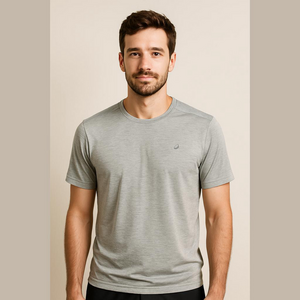 ASICS Gray Athletic T Shirt Medium
